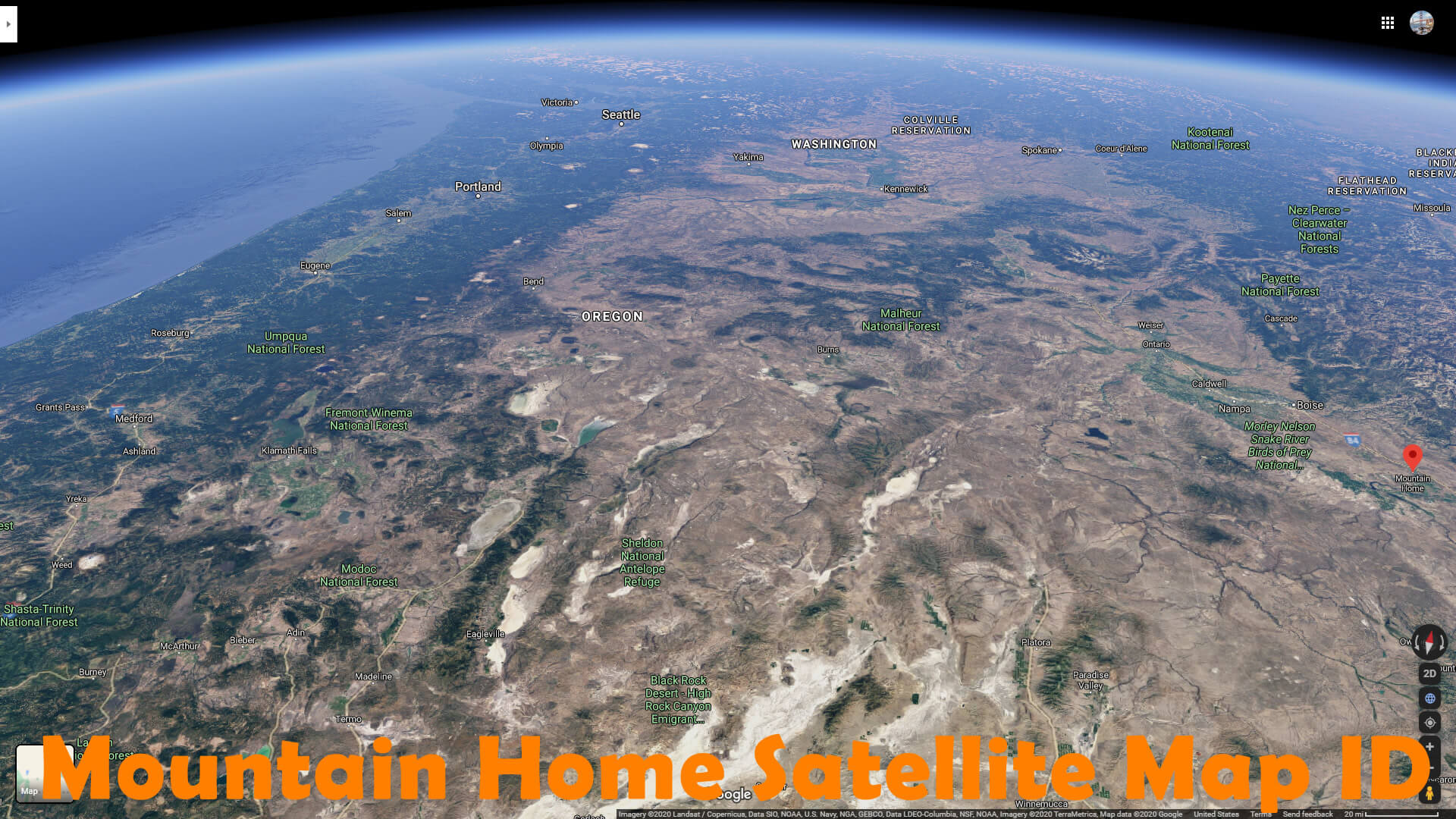 montagne Home Satellite Carte Idoha
